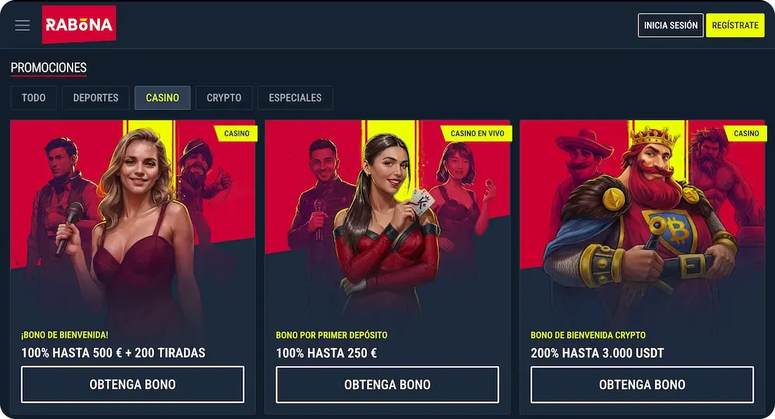 bonos del casino rabona