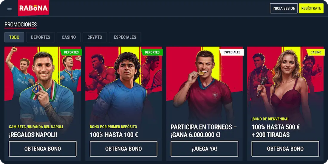 bonos del casino rabona