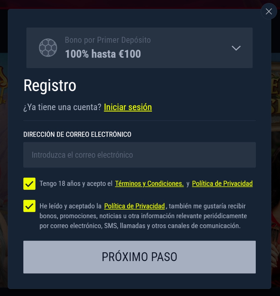 Registrarse en Rabona Casino
